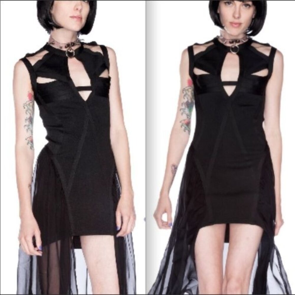 UNIF Godspeed Bandage Cut Out Sheer Maxi Dress size Small - Picture 13 of 13